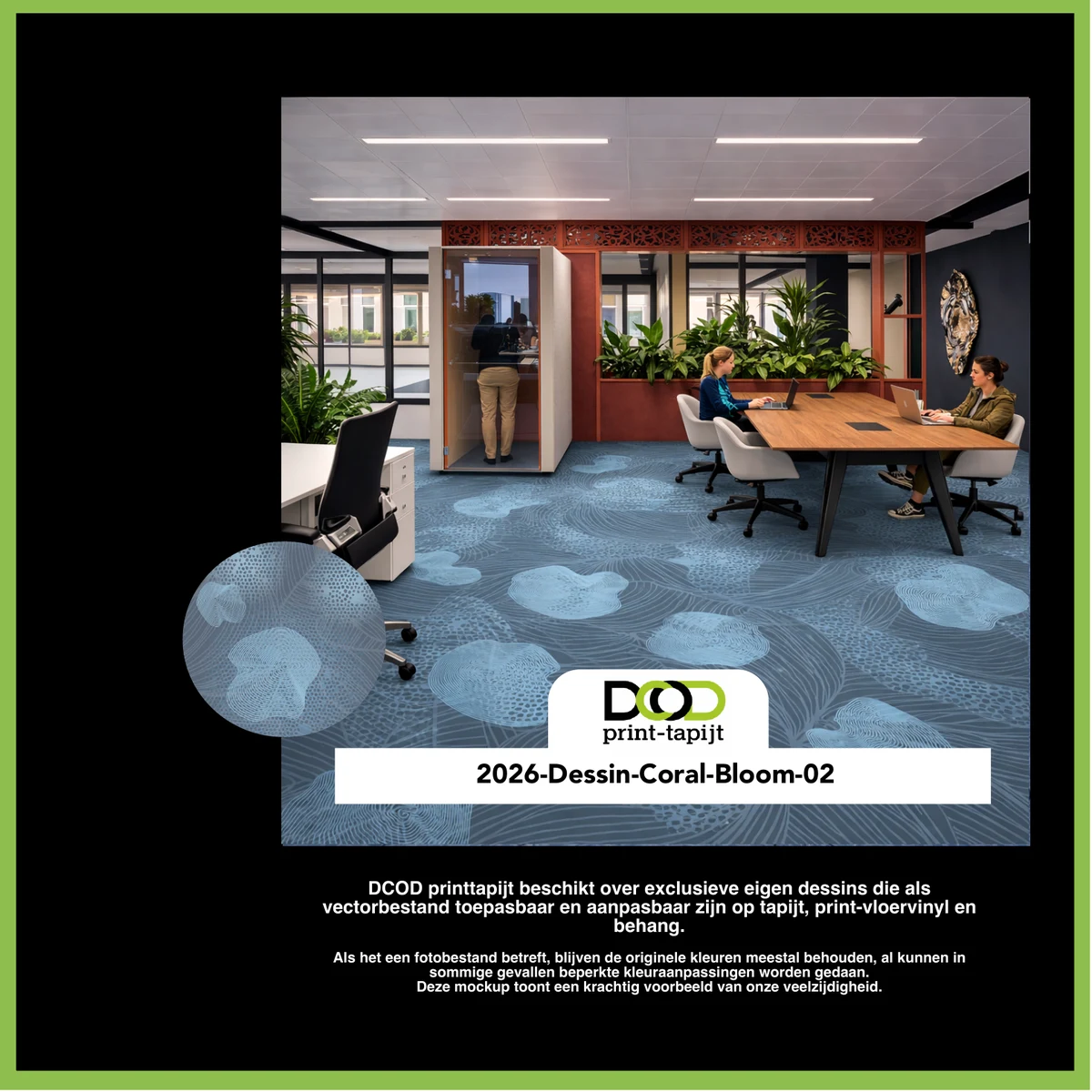 DCOD 2026-Dessin-Coral-Bloom-02 – Coral Bloom 02 printtapijt dessin