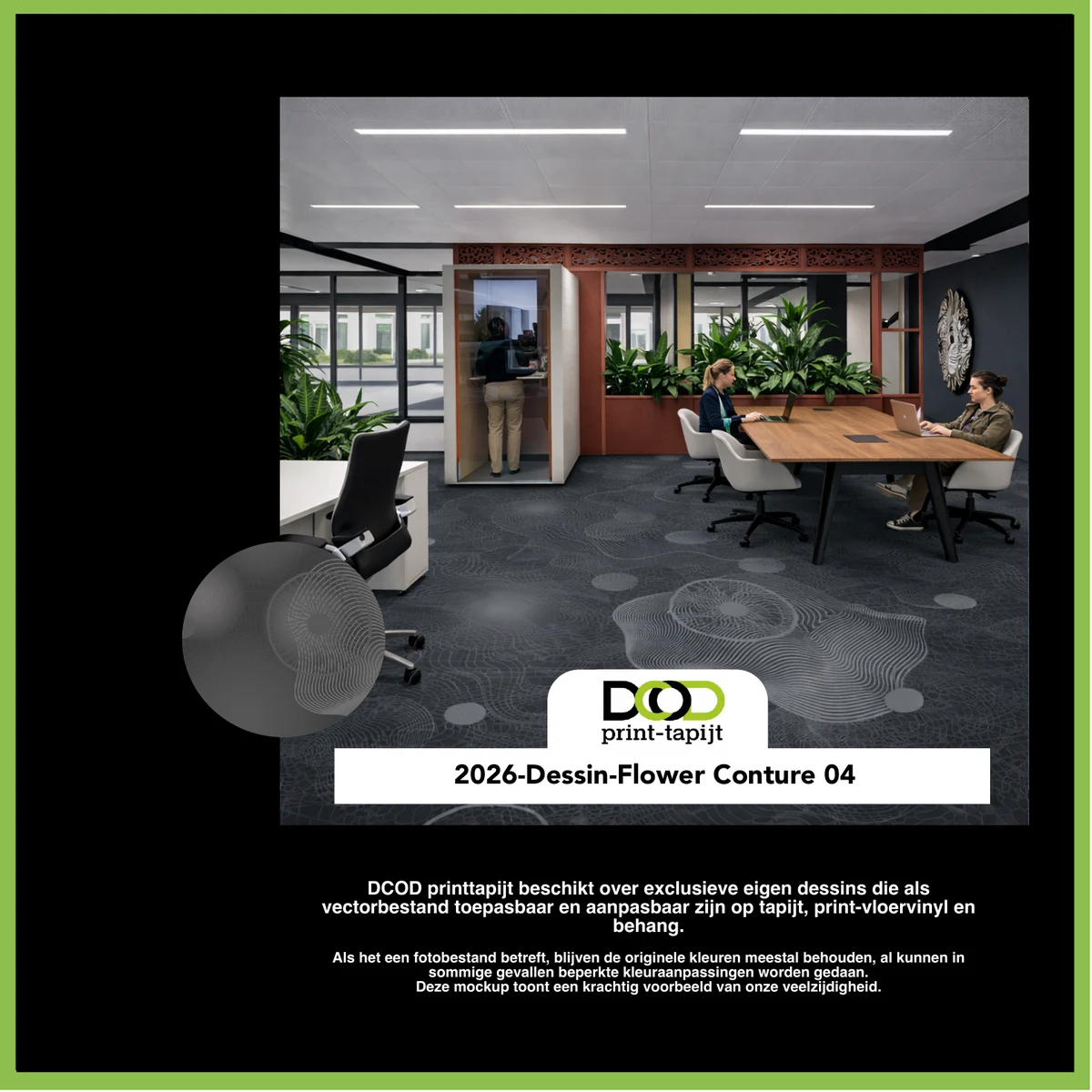 DCOD 2026-Dessin-Flower-Conture-04 – Flower Conture 04 printtapijt dessin