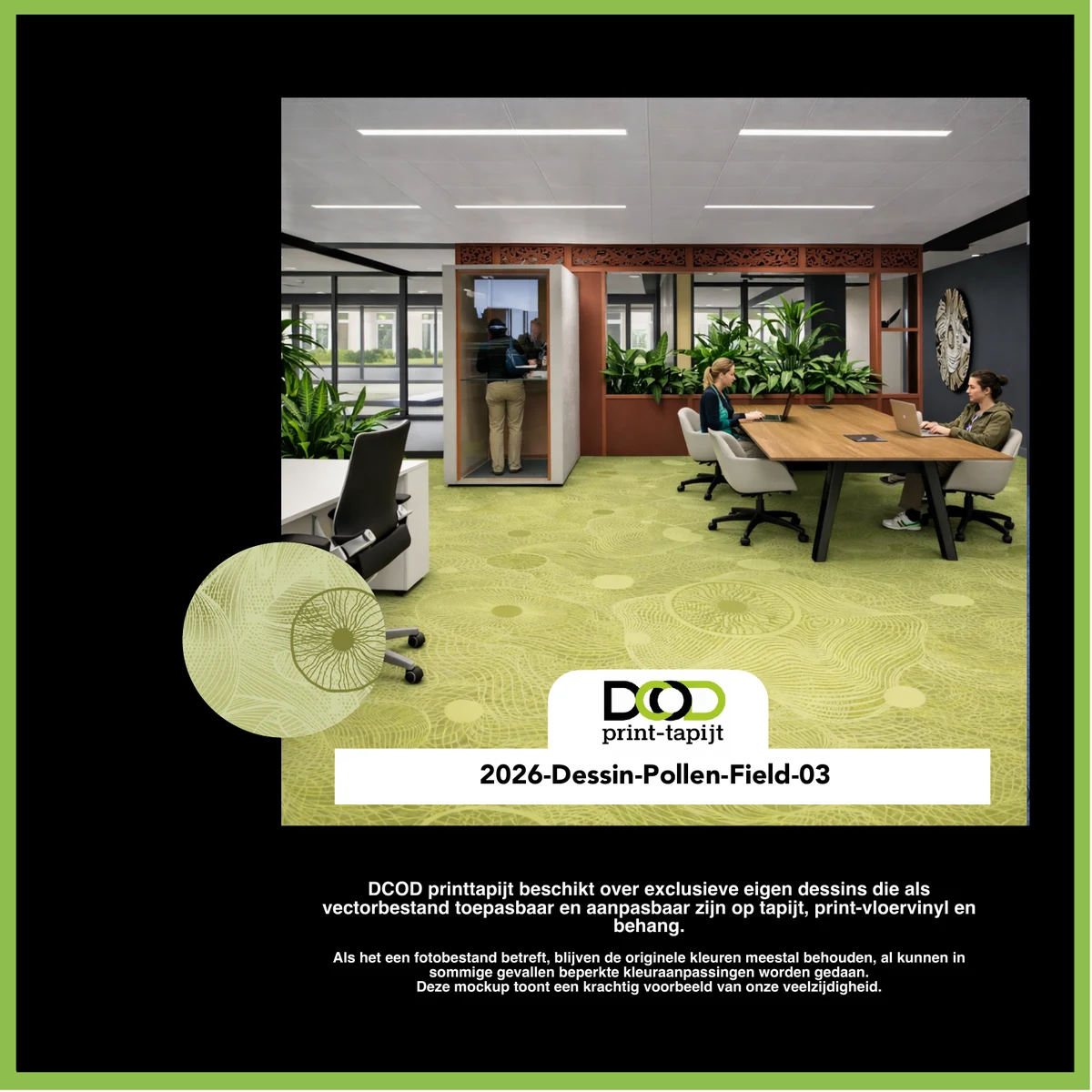 DCOD 2026-Dessin-Pollen-Field-03 – Pollen Field 03 printtapijt dessin