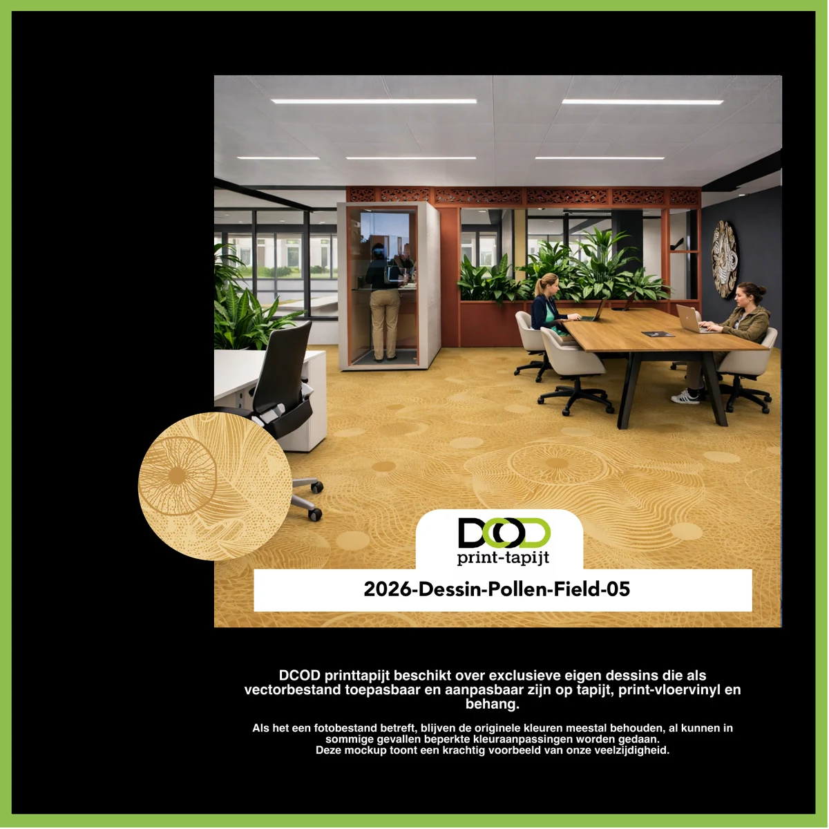 DCOD 2026-Dessin-Pollen-Field-05 – Pollen Field 05 printtapijt dessin