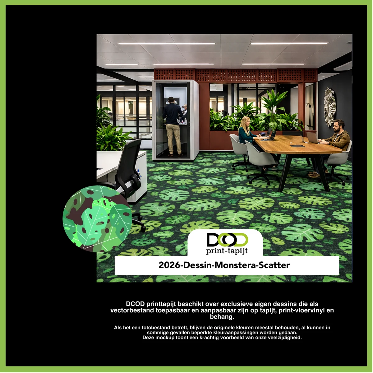 DCOD 2026-Dessin-Monstera-Scatter – Monstera Scatter printtapijt dessin