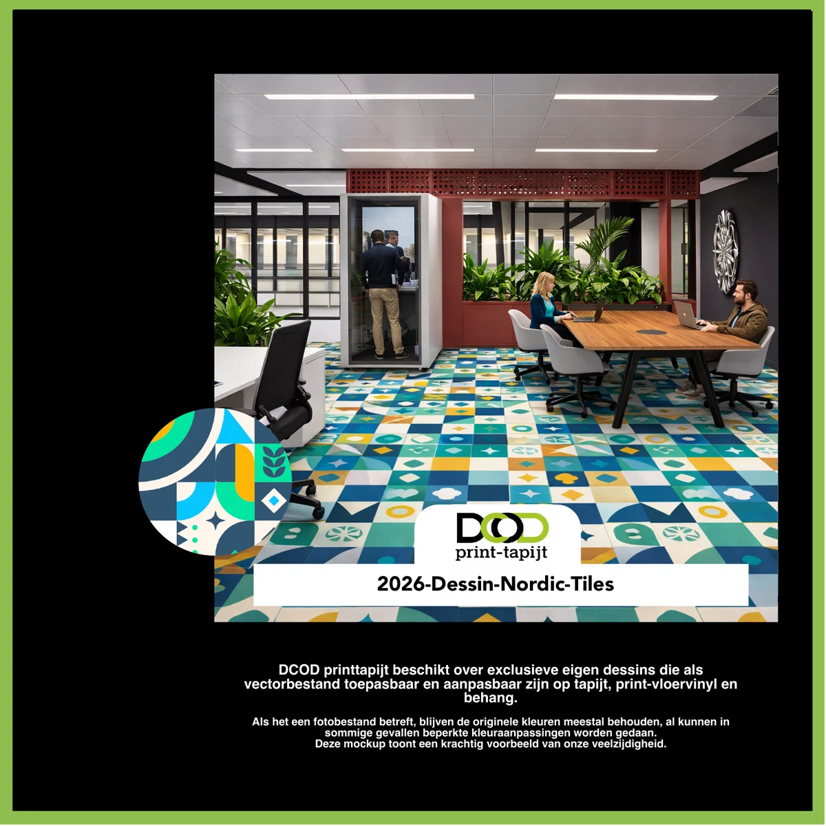 DCOD 2026-Dessin-Nordic-Tiles – Nordic Tiles printtapijt dessin