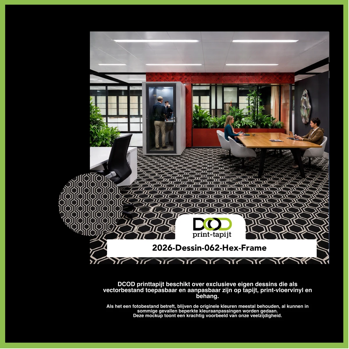 DCOD 2026-Dessin-062-Hex-Frame – Hex Frame printtapijt dessin